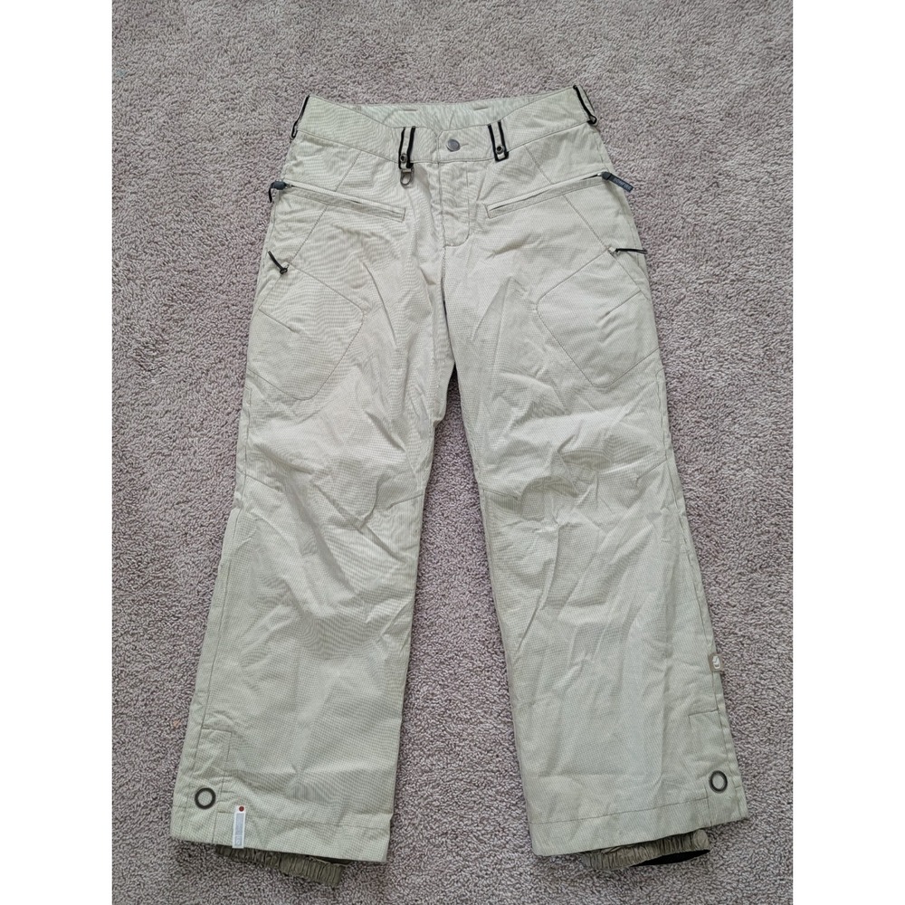 Bonfire Snowboarding Company Aura Pants Womens Medium Classic Fit Beige Stripe